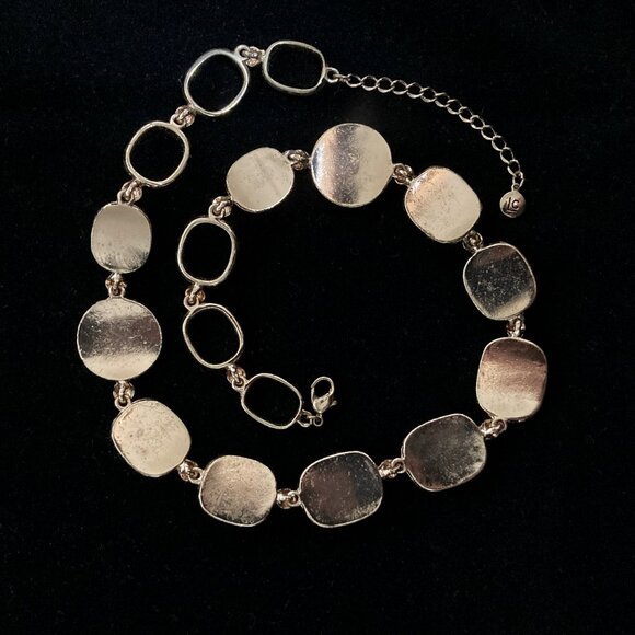 VTG 90s LIZ CLAIBORNE Signed Sunflower Station Gold Necklace - excellent! - Picture 6 of 7